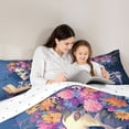thumbnail image 4 of Homewish Spooky Halloween Skull 7-Piece Bedding Comforter Set,Gothic Bohemain Skeleton King Bedding Sets,Watercolor Flower Floral Bed Sheets For Adults,Ultra Soft Home Decor Reversible, 4 of 8