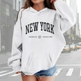 thumbnail image 2 of Wdgfv Girls Hoodies Pullover Casual Long Sleeve Graphic Sweatshirt with Pocket Lightweight Loose Fit Preppy Fall Winter White 9-10 Years, 2 of 4