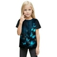Girls Shirts Short Sleeve Butterflies Prints T Shirt Trendy Kids Casual