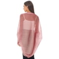 thumbnail image 3 of LiiYii Women's Elegant Chiffon Wrapped Cape Shawl Shurg Sweater Sun Protective Bathing Suit Cover Up Dusty Pink One Size, 3 of 7