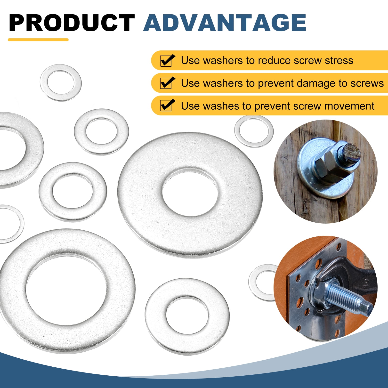 25Pcs M12 304 Stainless Steel Flat Washers Flat Spacers 12mm ID 35mm OD 2mm Thick, Silver