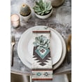 thumbnail image 2 of Turquoise Beige Boho Cloth Napkins Set of 8 Reusable Dinner Napkins, Vintage Ethnic Tribal Southwestern Cocktail Napkin Washable Table Napkins for Wedding/Holiday Party/Baby Shower 20"x20", 2 of 7