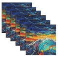 thumbnail image 6 of Satin Native Fab Cotton Dinner Napkin Galactic Wave Rider Reusable, 6 of 8
