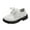 White, variant on Otqutp Formal Dance Shoes for Flower Girls Summer and Autumn Fashion Cute Girls Casual Shoes Solid Color Lace Up Round Toe Thick Bottom Non Slip Dress Shoes