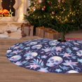 thumbnail image 2 of Cauagu 30" Christmas Tree Skirt Skull flower white blue Pattern Christmas Tree Decorations Tree Mat for Xmas Decorations Occasion Holiday Home Decor -30", 2 of 7
