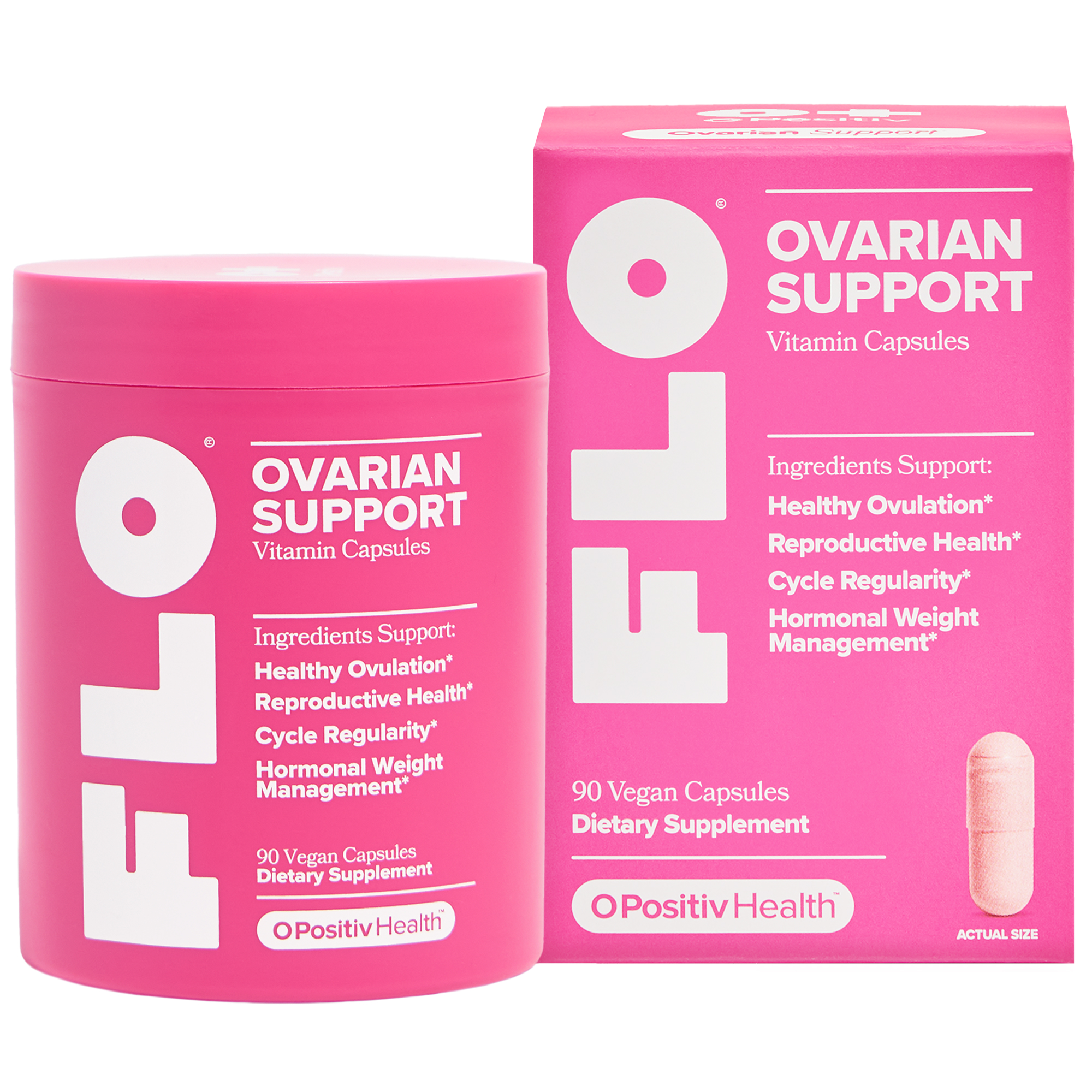 O Positiv FLO Ovarian Support Vitamin Capsules for Hormone Balance and Cycle Regularity, 90 Count