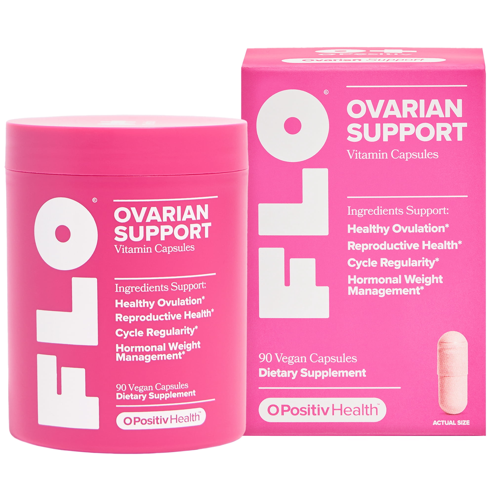 O Positiv FLO Ovarian Support Vitamin Capsules for Hormone Balance and Cycle Regularity, 90 Count