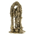 thumbnail image 2 of Brass World Lord Vishnu Narayan Standing on Garuda Pedestal Brass Idol Height 9 Inches (Antique Gold), 2 of 4