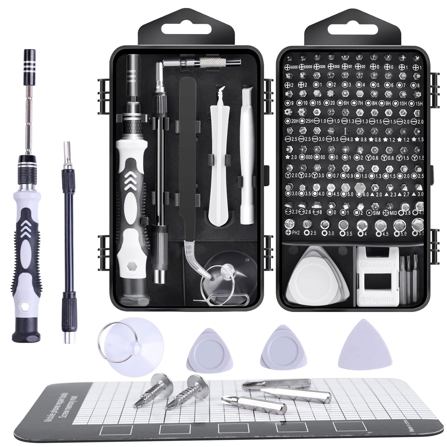 TiokMc 123 in 1 Precision Screwdriver Phone Repair Kit, Computer Screwdriver Kit Tech Tool Kit for iPhone, MacBook, Computer, Laptop, PC, Tablet, PS4,Xbox, Nintendo, Game Console
