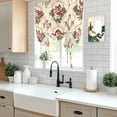 thumbnail image 6 of Vintage Floral Tie Up Curtain 63 Inches Long, Pink Roses Leaves Plant Beige Farmhouse Balloon Style Kitchen Window Curtain Over Sink, Small Window Rod Pocket Curtain 46"x63", 6 of 9