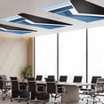 thumbnail image 3 of 3 Pack Black Blue Lines Fluorescent Light Covers for Ceiling Lights Geometric Abstract Black Dark Blue Texture Magnetic Ceiling Light Covers Overhead Light Filters for Office Classroom Home, 3 of 9