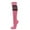 Pink / Black, variant on Pink Breast Cancer Awareness Strpied Athletic Tube Knee High Socks, Red Medium