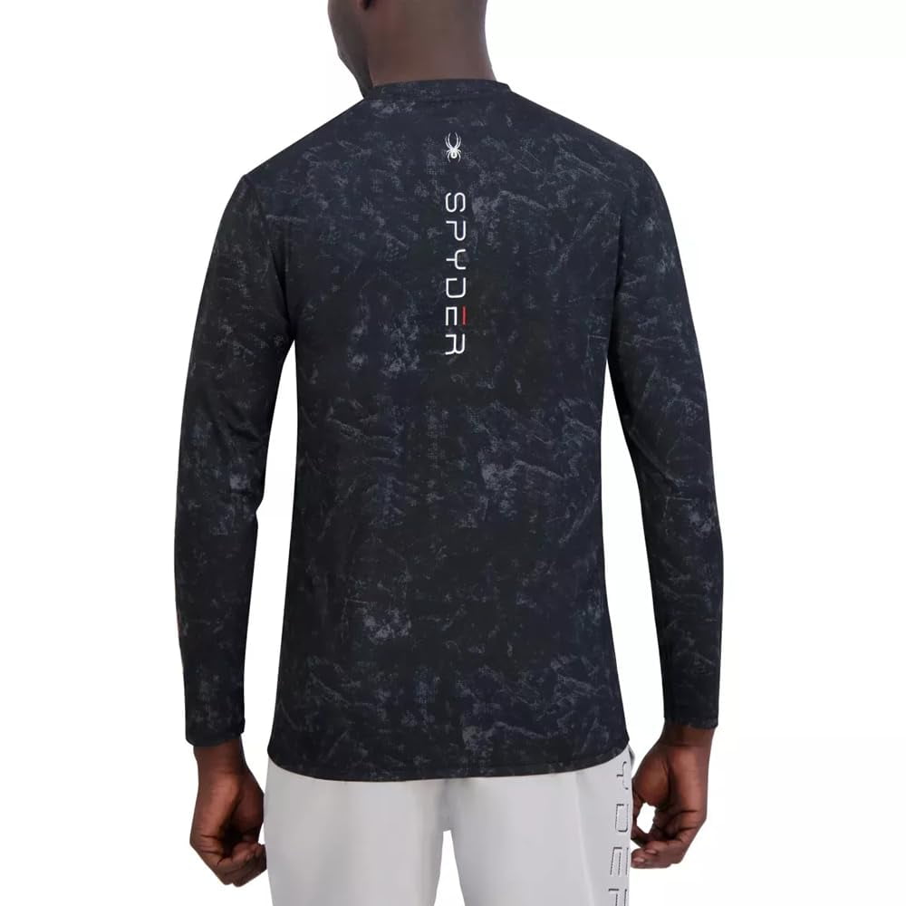 【SPYDER】 Dutton Men's Graphic Zip-Up Rash Guard/追跡付 Spyder Men s Rash Guard, Breathable Fabric, Quick Dry, 50+