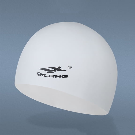 Silicone Swimming Cap for Adults High Elasticity Comfortable Fit Ideal for Swim Training and Daily Swimwear Use, White