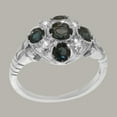 thumbnail image 3 of LBG British Made Traditional Solid 10k White Gold Ring with Natural London Blue Topaz & Diamond Womens Statement Ring - 33 size options - Size 4.25, 3 of 6