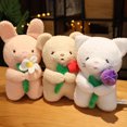 thumbnail image 2 of Peluche suave de animales para bebé, oso de peluche de 15-40cm, conejo, gato, abrazo, flores, almohada, regalo de cumpleaños, 2 of 5
