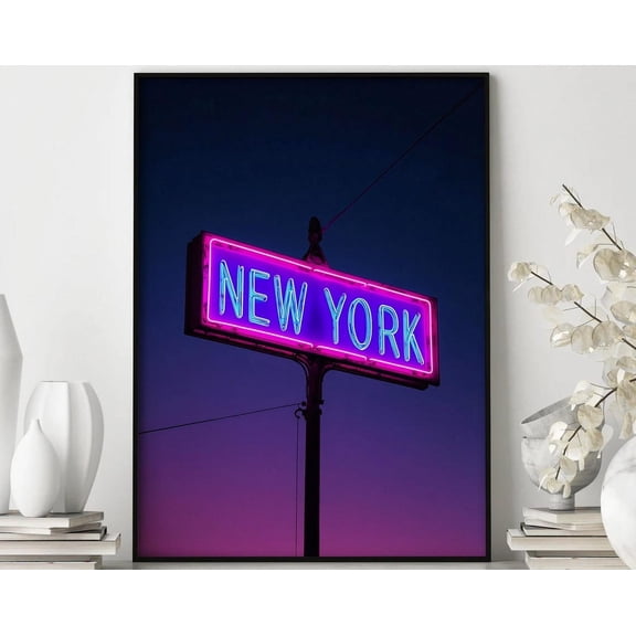 Vintage New York Sign Print, New York Home Decor, Wall Decor, Vintage Wall Art, Rustic Artwork, Nostalgic Poster, New York Lovers Gift Wall Art, Modern Wall Decor, 8x12 UNFRAMED