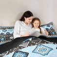 thumbnail image 4 of Erosebridal Geometric Aztec Twin Comforter Sets, Blue Bohemian Bedding Set, Black Reversible 2 Pieces, 1 Comforter and 1 Pillowcase, 4 of 6