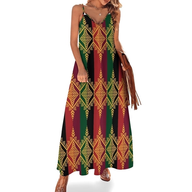 Patrón tribal étnico filipino - Vestido sin mangas Inaul Vestido para mujer 2024 Vestido de mujer Verano 2024
