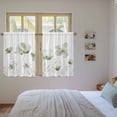 thumbnail image 4 of Sage Green Flowers Kitchen Curtains, Watercolor Retro White Floral Leaves Light Filtering Window Curtain Panels, 2Pcs Rod Pocket Window Treatments Set for Cabin Bathroom Bedroom 52x45 Inches, 4 of 9