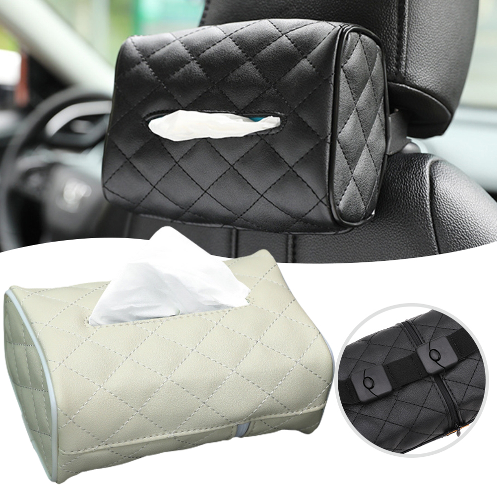 Leather Tissue Storage Box Car Back Seat Napkin Holder Headrest Paper Cover Case Leather Tissue Storage Box Car Back Seat Napkin Holder Headrest Paper Cover Case