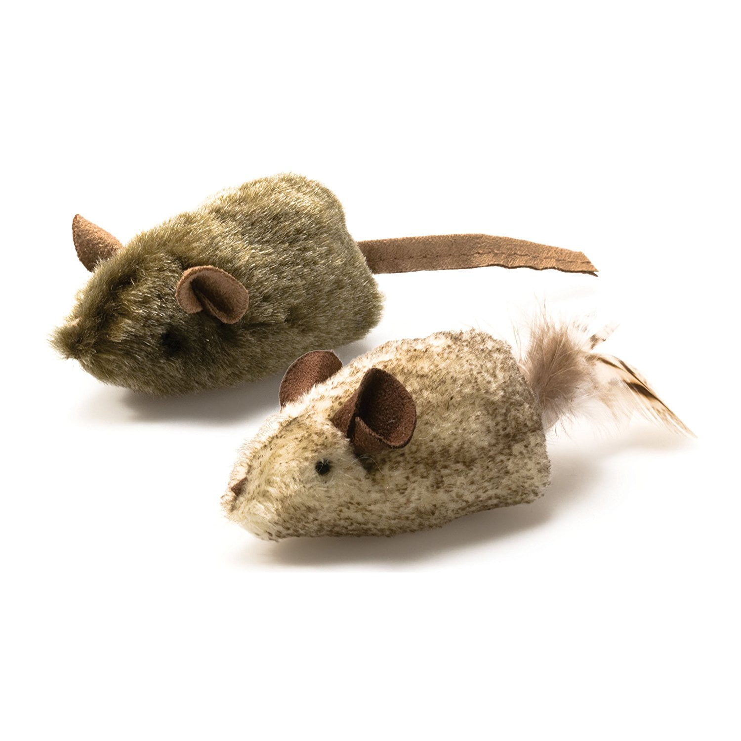 OurPets Play-N-Squeak Twice the Mice Cat Toy Interactive Catnip Toys Real Mouse Sound, Pack of 2
