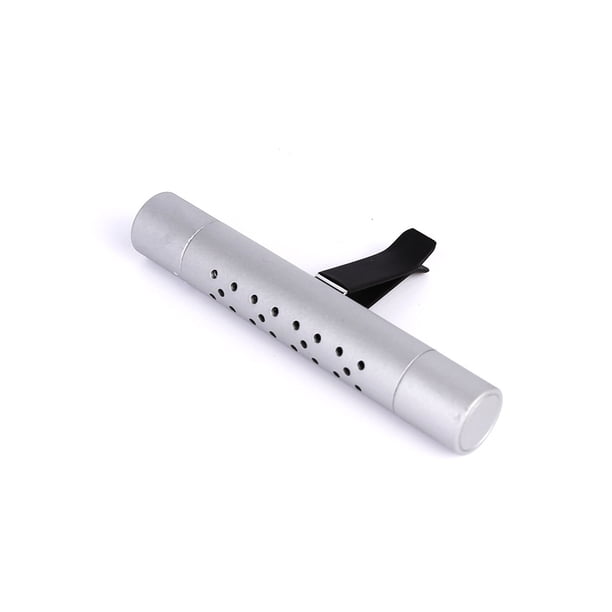 sweethay Clip de fragancia de salida de aire automático de aleación de aluminio giratorio ajustable Color sólido elegante esmerilado Automoción decorativa y accesorios Plata