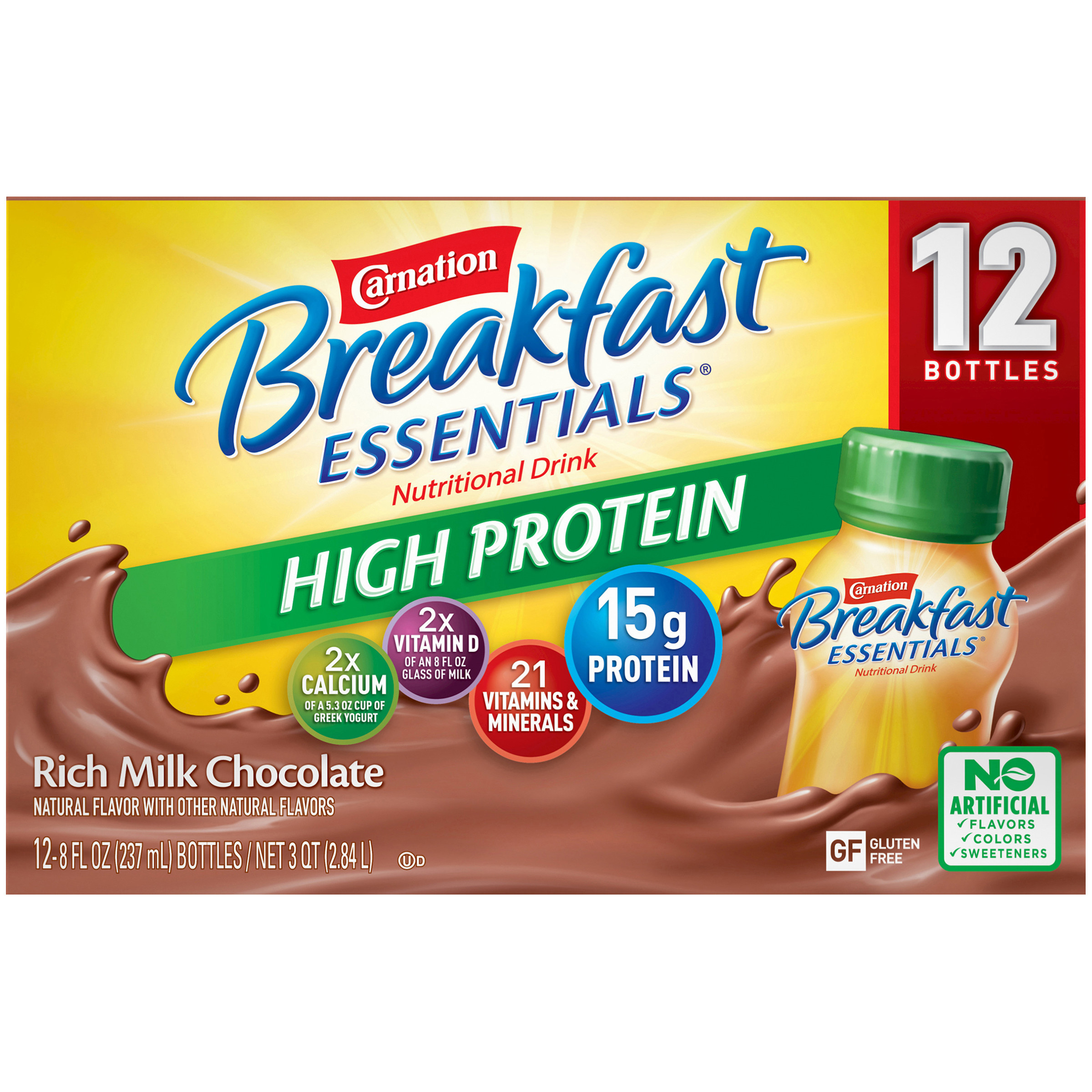 Carnation, Breakfast Essentials High Protein Rich Milk Chocolate 12-8 ...