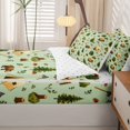 thumbnail image 5 of Manfei Cute Bear Zipper Full Size Comforter Sets with Fitted Sheet and 2 Pillowcases,Kawaii Tent Print Zipper Bedding Set,Green,Reversible,4pcs, 5 of 8