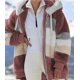 thumbnail image 1 of Chaqueta de mujer Moda Patchwork Felpa Cremallera Abrigo con capucha Regalo de Navidad-3, 1 of 2