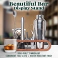thumbnail image 5 of Mixology Bartender Kit: 10-Piece Bar Tool Set with Mahogany Stand, Silver, 5 of 9