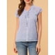 thumbnail image 5 of INSPIRAR CHIC Blusa Floral para Mujeres del Día de San Valentín con Mangas Cortas de Chifón y Volantes M Morado, 5 of 7