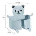 thumbnail image 6 of Pebbuoy Bedside Phone Charging Storage Bracket Wall Mounted Self-adhesive Punch-free Anti-slip Cartoon Bear Shape with Multi Hooks Phone Holder Organizer, 6 of 7