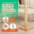 thumbnail image 5 of Premium 35" Cat Scratching Post – Natural Pear Wood, Sisal Rope, Rubber Wood Base with Oak Skin, Ideal for Large Cats, Free Rope Replacement, 5 of 7