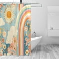 thumbnail image 2 of Yayeee Shower Curtain with Hooks 72"x72" Waterproof Fabric Bathroom Hanging Decor, Beige Rainbow Clouds, 2 of 5