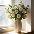 thumbnail image 5 of Real Touch Roses Artificial Flowers Fake Peonies with Long Stem Realistic Faux Peonies Flower for Wedding Party Home Table Centerpieces Decorations, 5 of 5