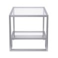 thumbnail image 4 of Henn&Hart 22" Satin Nickel Metal/Glass Side Table, 4 of 8