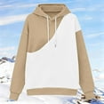 thumbnail image 2 of HOWPAY Unisex Men's Pouch Hoodie with Pet Pocket Animal Holder Fuzzy Fleece Long Sleeve Pullover Sweatshirt Kangaroo Casual Warm Hooded Tops for Dog Cat Beige M, 2 of 5