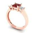 thumbnail image 2 of Three-Stone Engagement Ring for Women - 1.11ct Natural Garnet in 14K Rose Gold Promise Ring, 2 of 6
