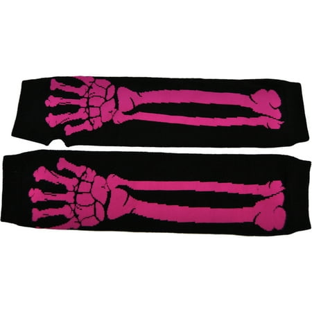 Morris Costumes Glove Long Pink Bone Print, Style, SA10428