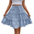 thumbnail image 4 of Ovbmpzd Blue Summer Dresses for Women 2026 Mid-Length Tiered Flowy Skirts Casual Skirts Casual Skirts,XL, 4 of 5