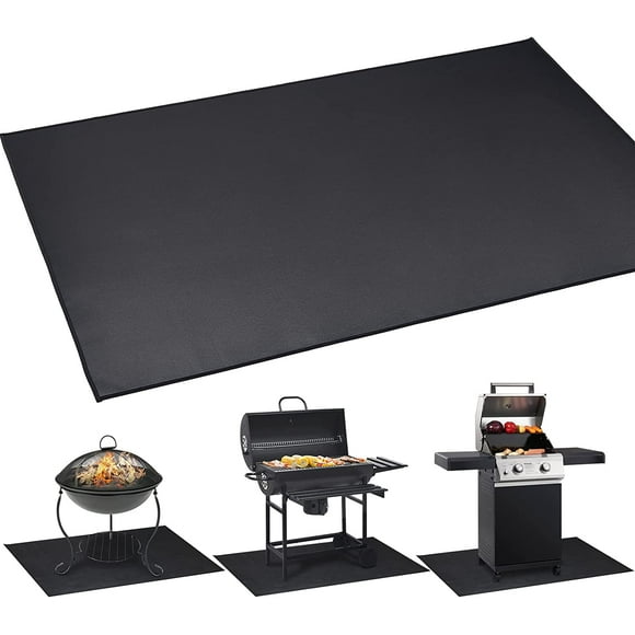 SHSLING Large Under Grill Mat for Outdoor Grill, Fireproof Grill Pad,Indoor Fireplace/Fire Pit Mat,Oil-Proof Waterproof BBQ Protector for Decks and Patios