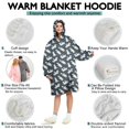 thumbnail image 5 of Wearable Oversized Blanket,Dark Blue Cartoon Unicorn Pattern Wearable Blanket Hoodie for Adults,Cozy Hooded Blankets with Super Pockets,Super Warm Fuzzy Pullover for Women & Men, 5 of 6