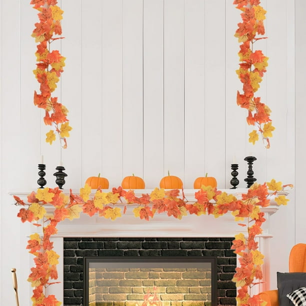 Herunwer Simulated Maple Leaf Vines Leaves Halloween Thanksgiving Festival Decoration Room Living Room Scene Layout Simulated Vines