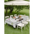 thumbnail image 4 of Outdoor Tablecloth with Umbrella Hole for Patio/Picnic/Party/Camping, Grey Plaid Groundhog Waterproof Table Cloth Rectangle Table Cover Washable, Spring Floral Butterfly Botanical (52"x 70"), 4 of 8