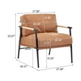thumbnail image 5 of Modern Accent Chair with Plush Cushions & Minimalist Metal Frame – Stylish Wooden Armrests for Cozy Living Room, Bedroom, or Office Seating – Durable Furniture, 5 of 9