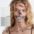 thumbnail image 1 of Tatuajes temporales Leesgel Halloween Skeleton Face con gemas, 1 of 9