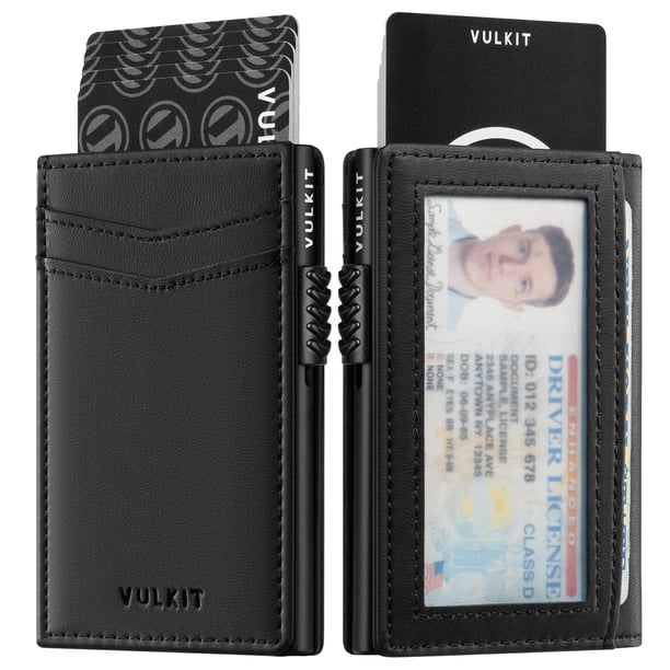 Cartera VULKIT con cierre magnético de piel con bloqueo RFID