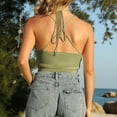 thumbnail image 3 of Hiiyo Débardeur Dos Nu d'Été pour Femmes Col Halter Sans Manches Crop Top, Tailles P-TG, 3 of 6
