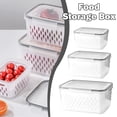 thumbnail image 2 of 4 In 1 Food Storage Container, Fruit Saver Storage Containers for Fridge, Stackable Fruit Berry Containers with Lid & Removable Colander, Long-Term Freshness, Dishwasher Safe, 2 of 8